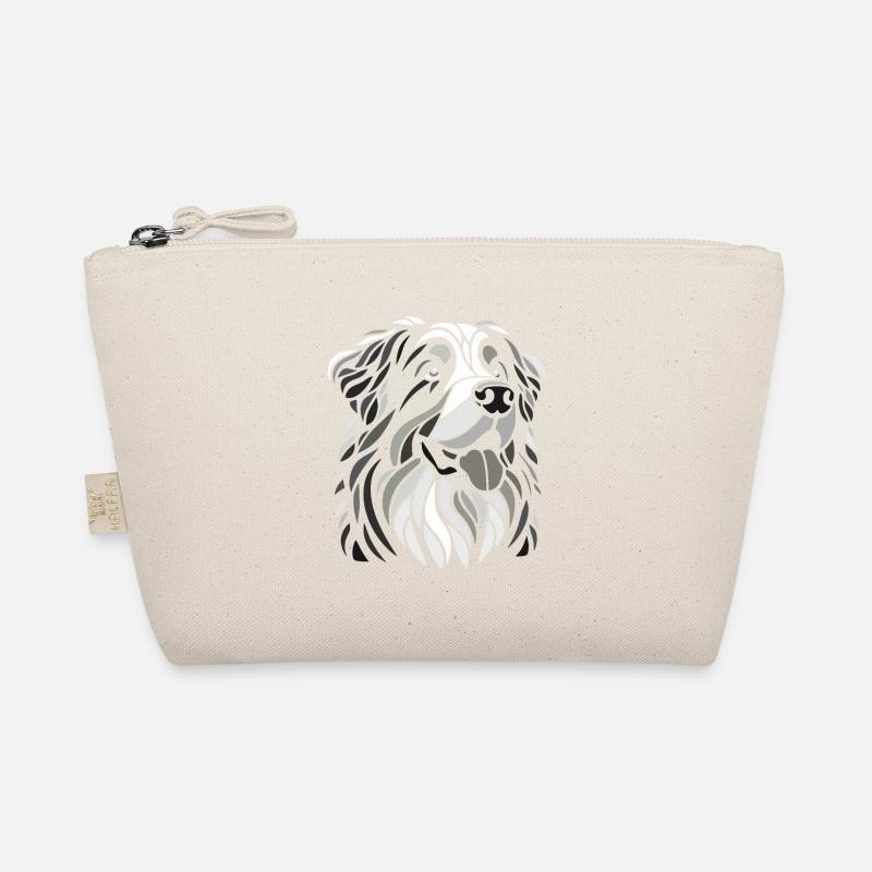 Bernese Mountain Dog Head Black and White Organic Pouch