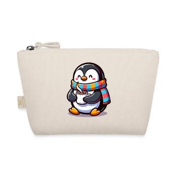 Pingouin charmant avec écharpe colorée - Trousse biologique - nature - Devant
