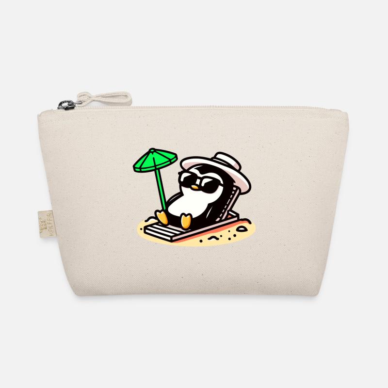 Sonnenbadender Pinguin: Strandtag Chill Bio-Täschchen