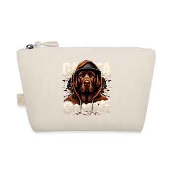 Brown Labrador Gangster Life Dog Gift - Organic Pouch - nature - Front