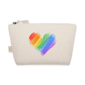 Regenbogenherz Pinselstrich - Bio-Täschchen - Natur - Vorne