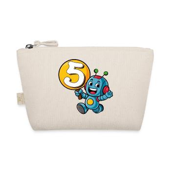 Enfin 5 ans cinq cinquième anniversaire Robot - Trousse biologique - nature - Devant