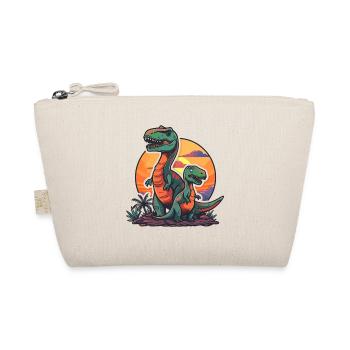 Dinosaur Dad Dino Father Son Vintage Retro - Organic Pouch - nature - Front