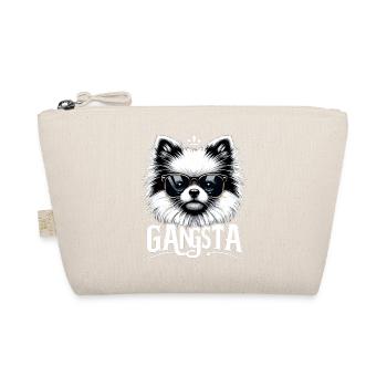 Pomeranian Spitz Gangsta Gangster Dog Gift - Organic Pouch - nature - Front