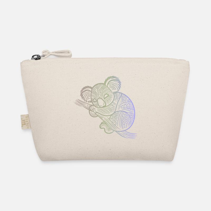 koala in aboriginal patterns, tribal Organic Pouch