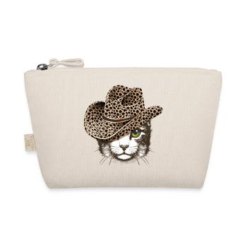 Portrait of a cat with a leopard look hat - Organic Pouch - nature - Front