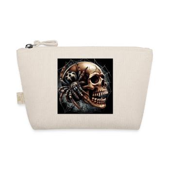 Totenkopf und Spinne - Bio-Täschchen - Natur - Vorne