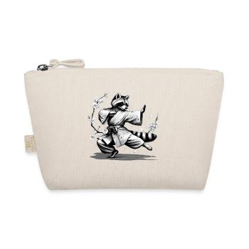 Raccoon with kimono in a kung fu fighting position - Organic Pouch - nature - Front