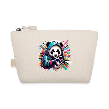 witziger Panda Bär mit Graffiti und Spraydose - Bio-Täschchen - Natur - Vorne