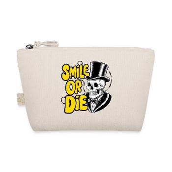 Gothic Skeleton with Hat and Color Text - Organic Pouch - nature - Front