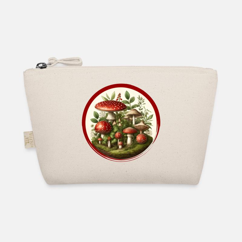 Detailed red toadstools on forest floor Organic Pouch