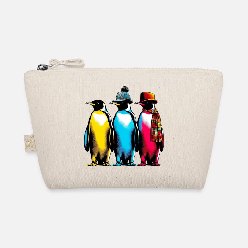 Pinguine mit Mütze und Schal Bio-Täschchen