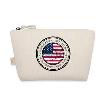 US Flag Map Round Emblem - Organic Pouch - nature - Front