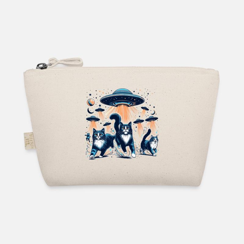 Alien Ufos Ufo Katze Katzen Geschenk Bio-Täschchen