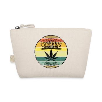Retro Weed Cannabisblatt - Bio-Täschchen - Natur - Vorne
