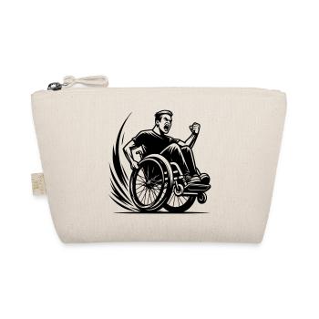 Angry wheelchair user doing a wheelie # - Organic Pouch - nature - Front