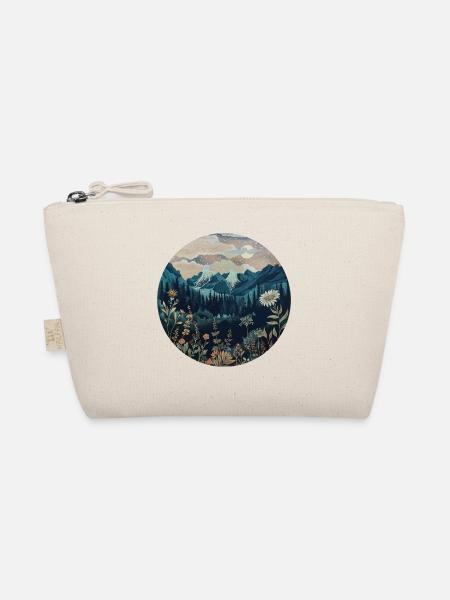 Boho, Flowers, Mountains, Landscape, Nature, Trees - Organic Pouch - nature - Front