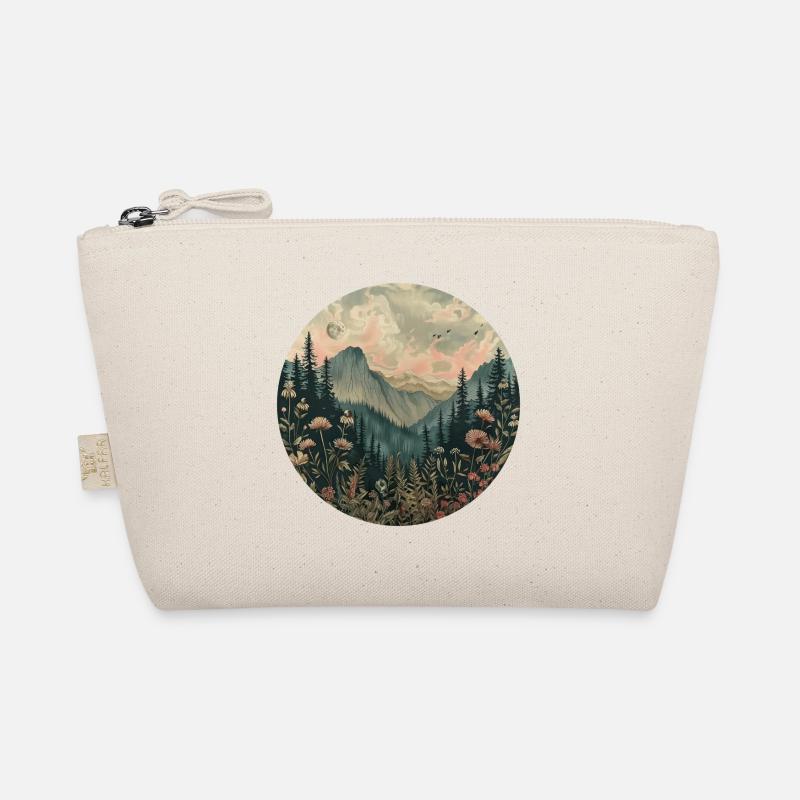 Boho, Flowers, Mountains, Landscape, Nature, Trees - Organic Pouch - nature