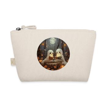 Ghosts, Reading, Book, Library, Halloween - Organic Pouch - nature - Front