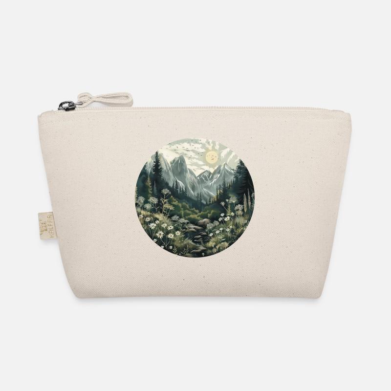 Boho, Flowers, Mountains, Landscape, Nature, Trees Organic Pouch