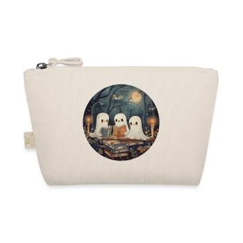 Ghosts, Reading, Book, Library, Halloween - Organic Pouch - nature - Front