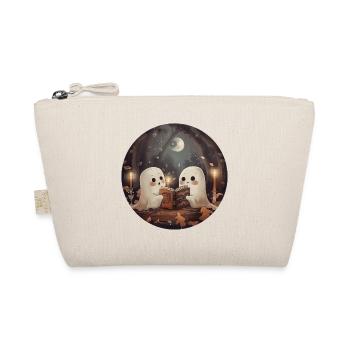 Ghosts, Reading, Book, Library, Halloween - Organic Pouch - nature - Front