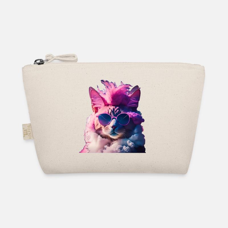 Colorful cat with mohawk gift idea Organic Pouch