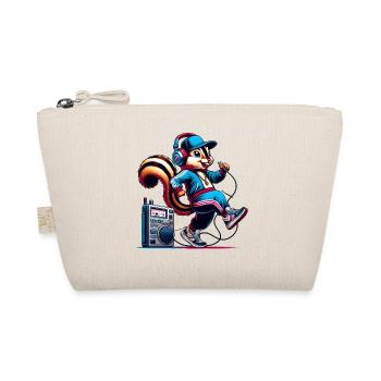Cheerful chipmunk with headphones - Organic Pouch - nature - Front