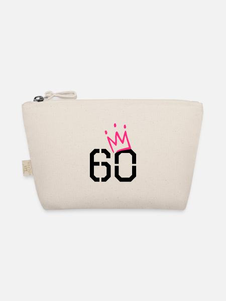 60. Geburtstag Geschenk - 60 Jahre mit Krone - Bio-Täschchen - Natur