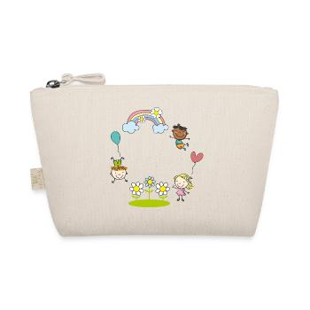 Children of the Earth with Rainbow Flowers Balloon - Organic Pouch - nature - Front