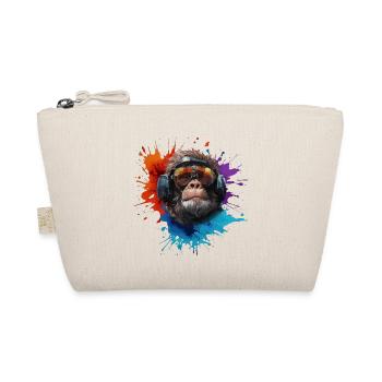 DJ Monkey Affen mit Sonnenbrille Safari - Bio-Täschchen - Natur - Vorne