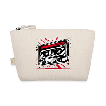 Musik Kassette im Retro-Stil 80er und 90er Stil - Bio-Täschchen - Natur - Vorne