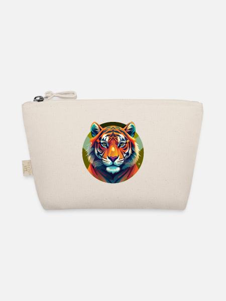 Tiger-Geometrische Schwingung - Bio-Täschchen - Natur
