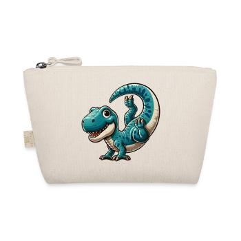 Dino T-Rex Handstand Sport Salto Flip - Bio-Täschchen - Natur - Vorne