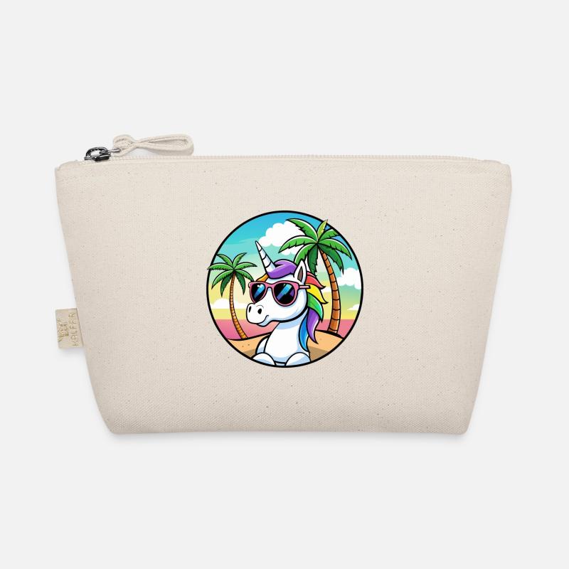 Coole Unicorn Beach Holiday Sommer-Vibes Bio-Täschchen