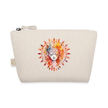 Yoga-Motiv, handgemalt, für Harmonie und Design - Bio-Täschchen - Natur - Vorne