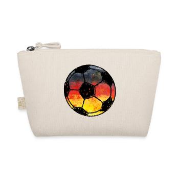 Fußball Deutschland - schwarz rot gold  - Bio-Täschchen - Natur - Vorne