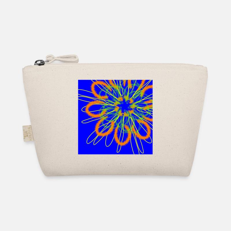 Abstract flower on blue background Organic Pouch