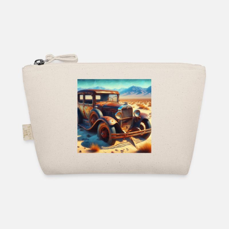 Oldtimer Wrack in der Wüste Bio-Täschchen