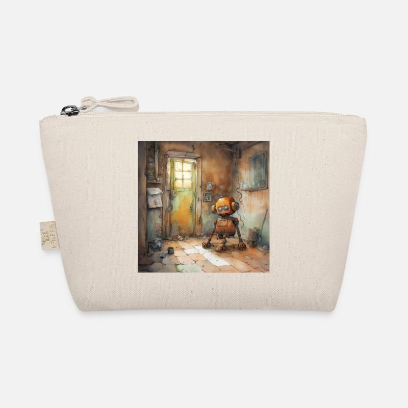 Alter rostiger verlassener Roboter 2 Bio-Täschchen