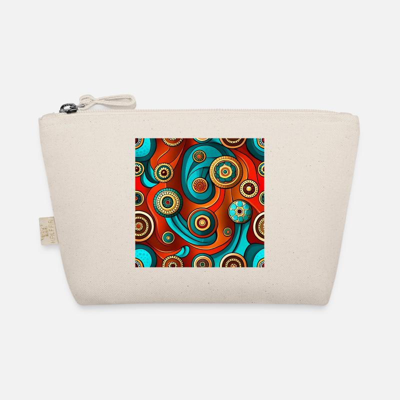 Modern Ajrakh Seamless Pattern Organic Pouch
