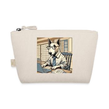 Bull Terrier at the Desk - Ukiyo-e Style - Organic Pouch - nature - Front