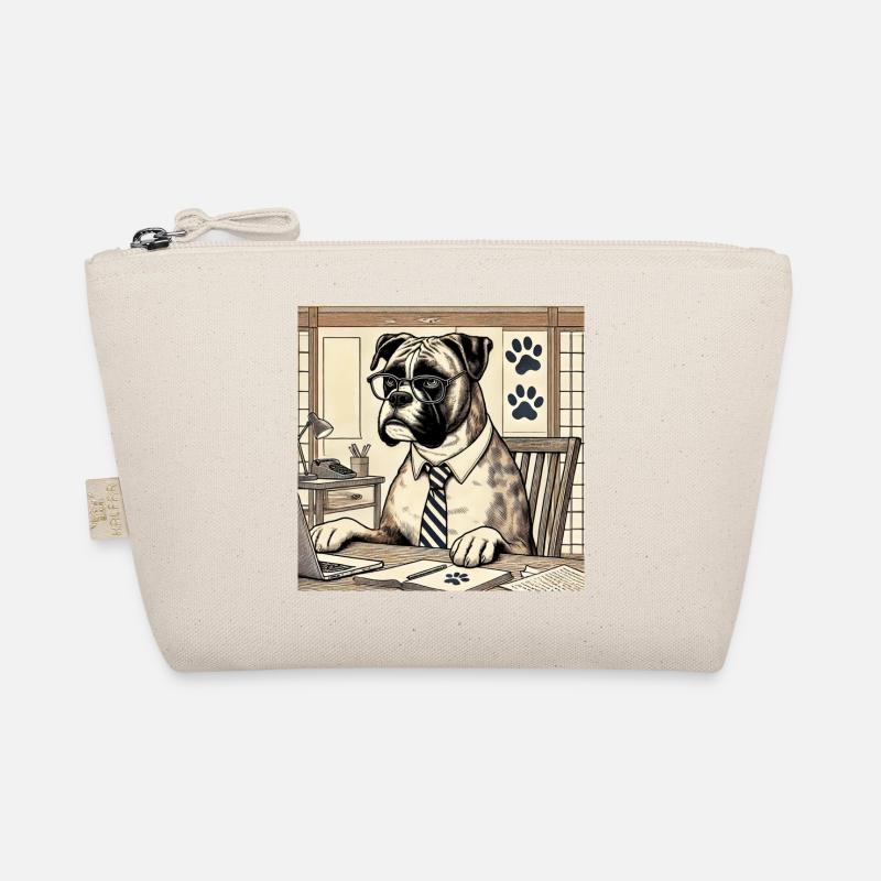 Boxer am Schreibtisch - Ukiyo-e Stil Bio-Täschchen