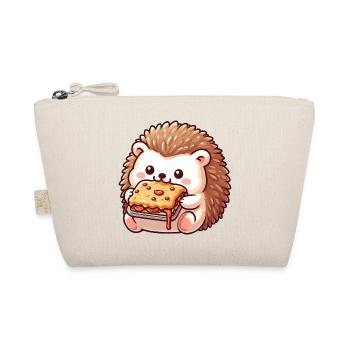 Cute hedgehog eating lasagna italian food - Organic Pouch - nature - Front