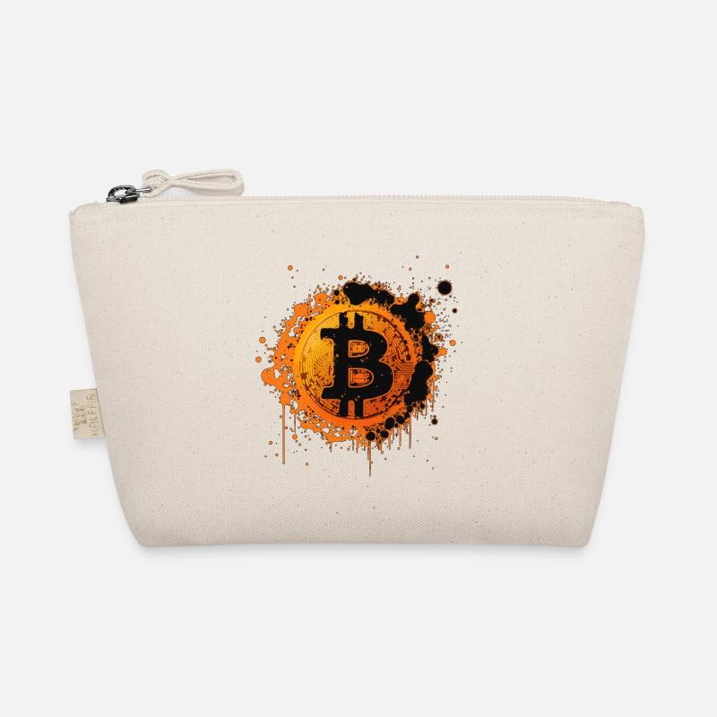 Bitcoin Splatter Graffiti Orange - Bio-Täschchen - Natur