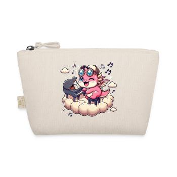 Cute pink dragon playing piano on a cloud - Organic Pouch - nature - Front