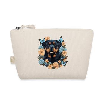Rottweiler Hund mit Blumen - Bio-Täschchen - Natur - Vorne