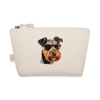 Airedale Terrier, Hund, Sonnenbrille, Sommer - Bio-Täschchen - Natur - Vorne