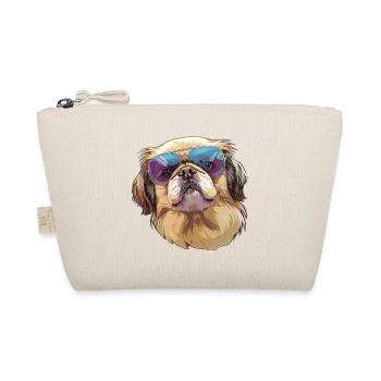 Pekingese, dog, sunglasses, summer, gift - Organic Pouch - nature - Front