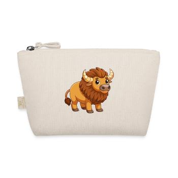 Bison Cute Mascot Cartoon Character Kawaii - Organic Pouch - nature - Front